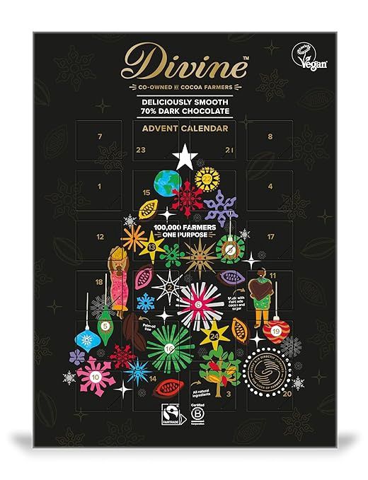 DARK CHOCOLATE ADVENT CALENDAR, 24 day, 3 oz total