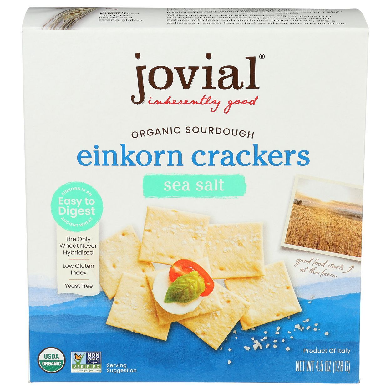 EINKORN SEA SALT CRACKERS, Jovial, 4.5 oz
