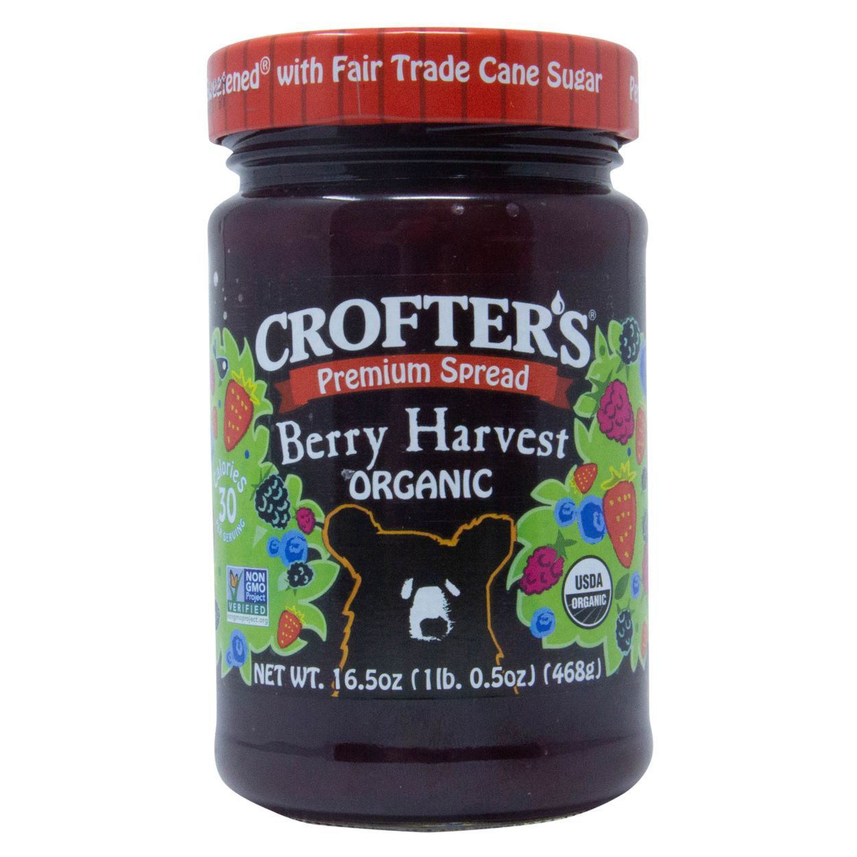 JAM, BERRY HARVEST, ORGANIC, Crofters - 16.5 oz GLASS