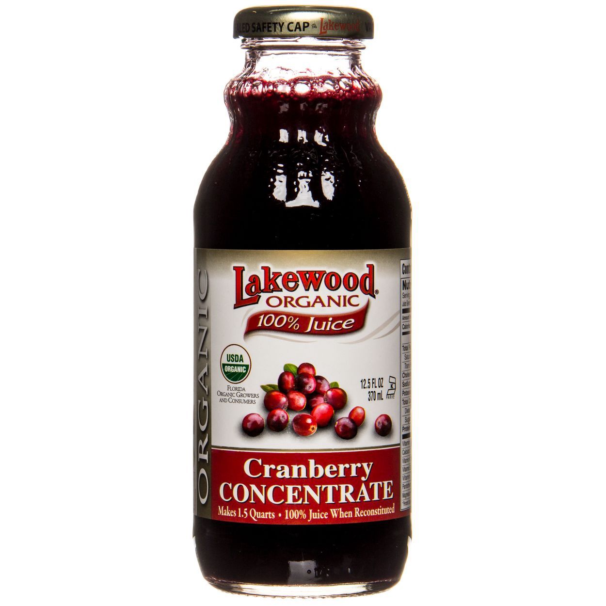JUICE, CRANBERRY, CONCENTRATE, ORGANIC, Lakewood - 12.5 Fl Oz Glass