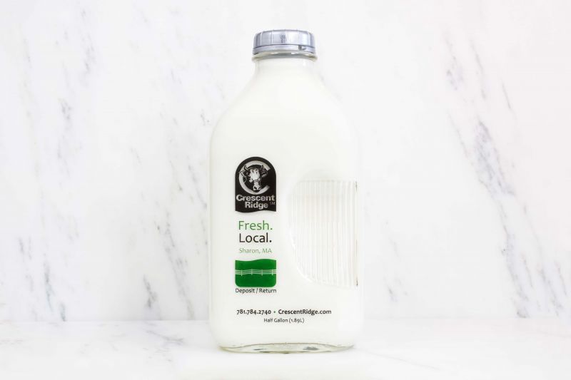 MILK, WHOLE, GLASS BOTTLE, Crescent Ridge Dairy - 1/2 Gallon
