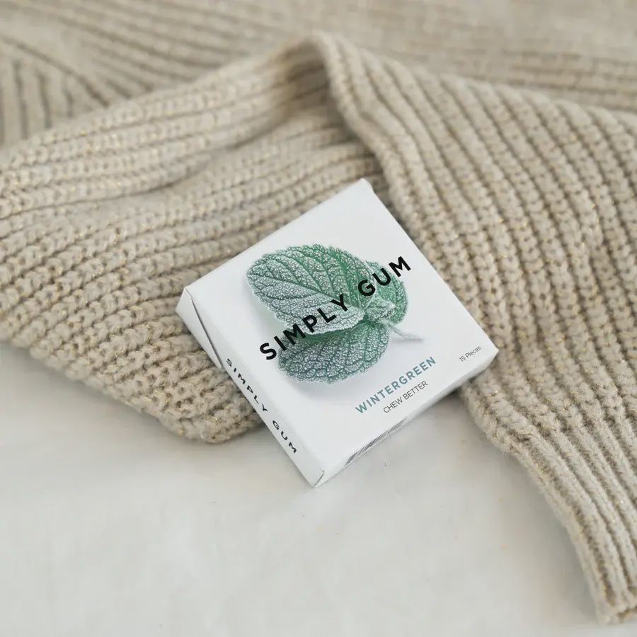 Wintergreen Chewing Gum - Natural + Plastic-Free | 6 Pack