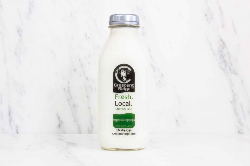 MILK, WHOLE, GLASS BOTTLE, Crescent Ridge Dairy - Quart