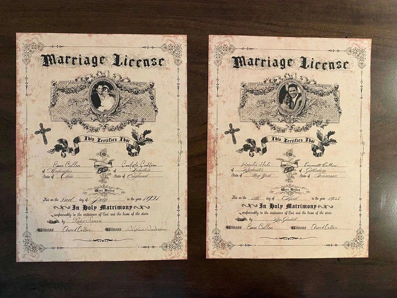 Twilight Marriage License