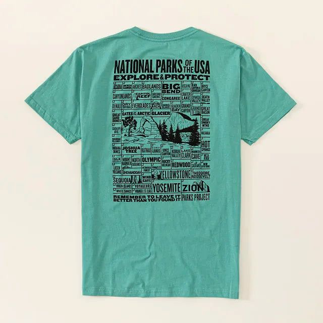Parks Project National Parks of the USA Checklist Tee - Teal
