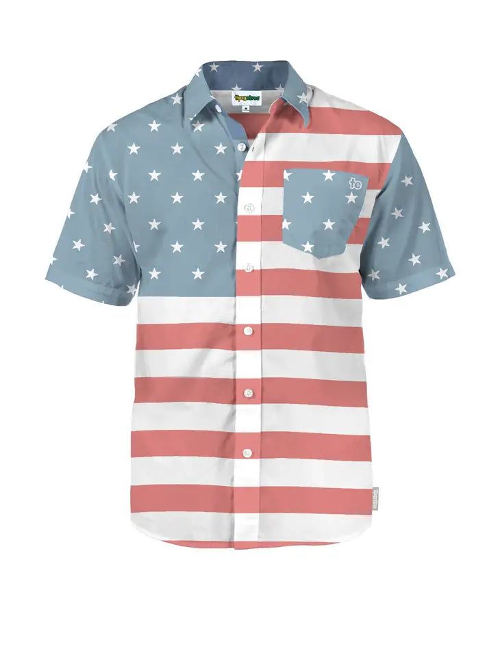 Men's Faded Flag USA Hawaiian Shirt