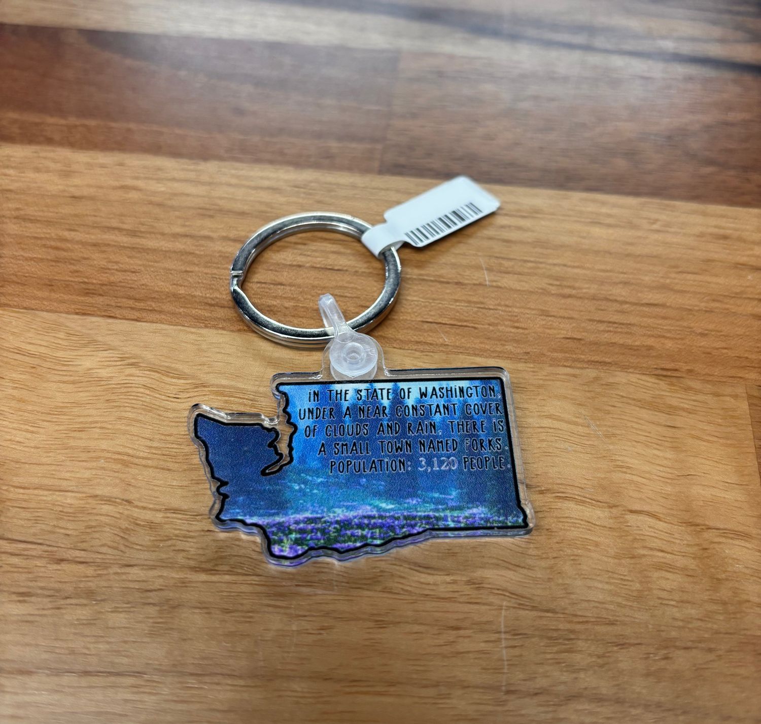 WA Population Twilight Quote Keychain