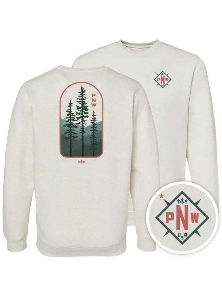 Pacific Northwest Midweight Fleece Crewneck: Heather Oatmeal