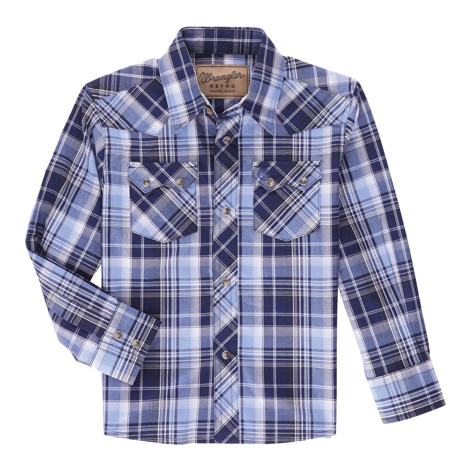 Boys Wrangler Retro Long Sleeve Shirt- Blue
