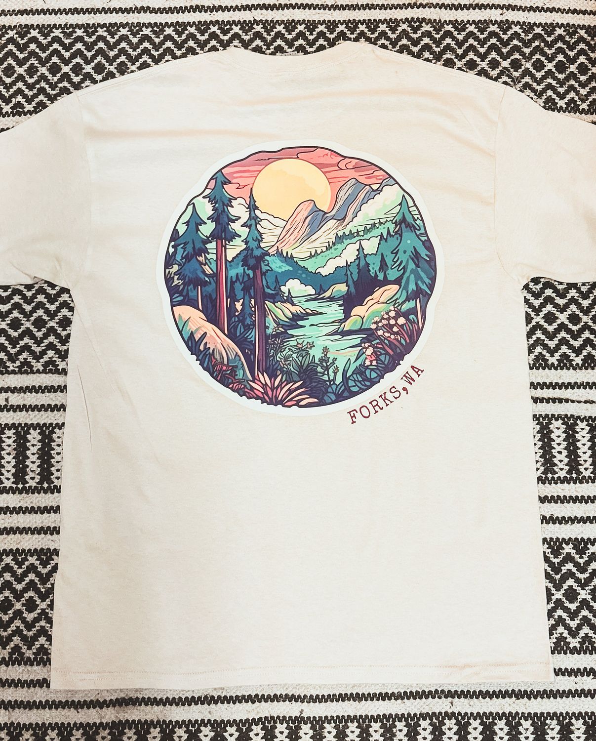 Forks, WA Retro Watercolor Design