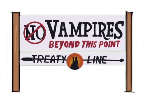 Vampire Treaty Line Sticker - No Vampires