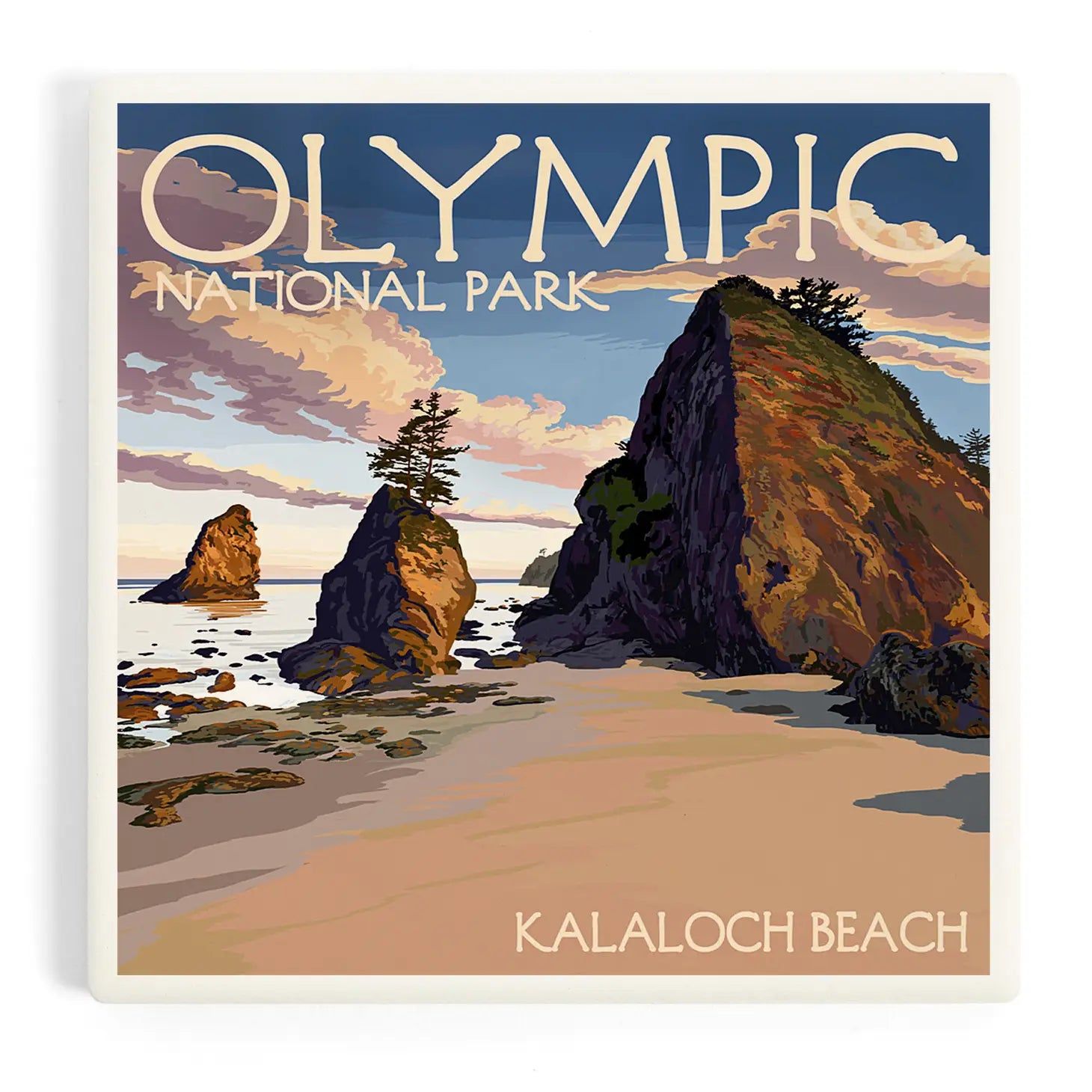 Ceramic Coaster Olympic National Park Kalaloch Beach