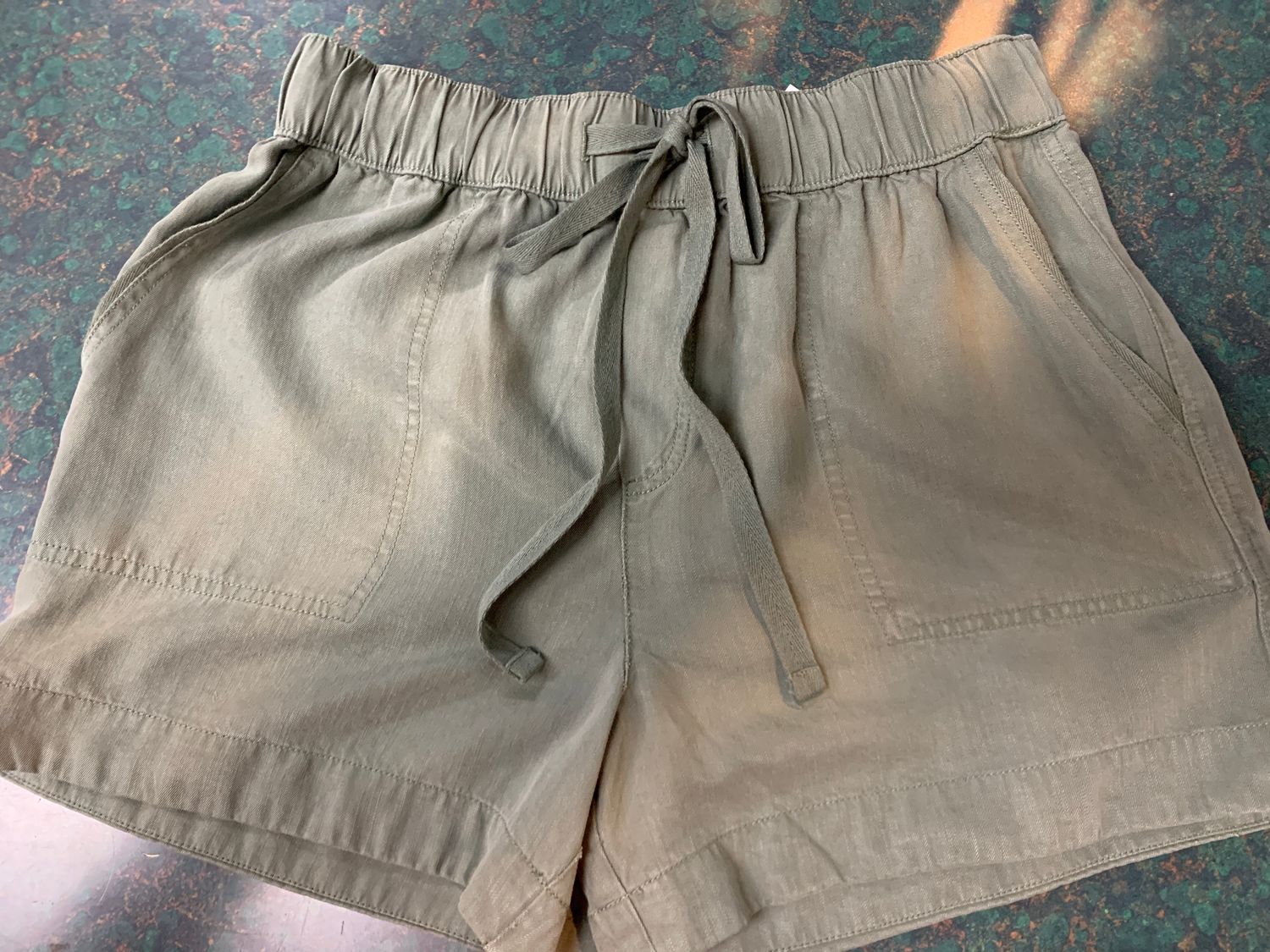 High Rise Pull On Drawstring Shorts