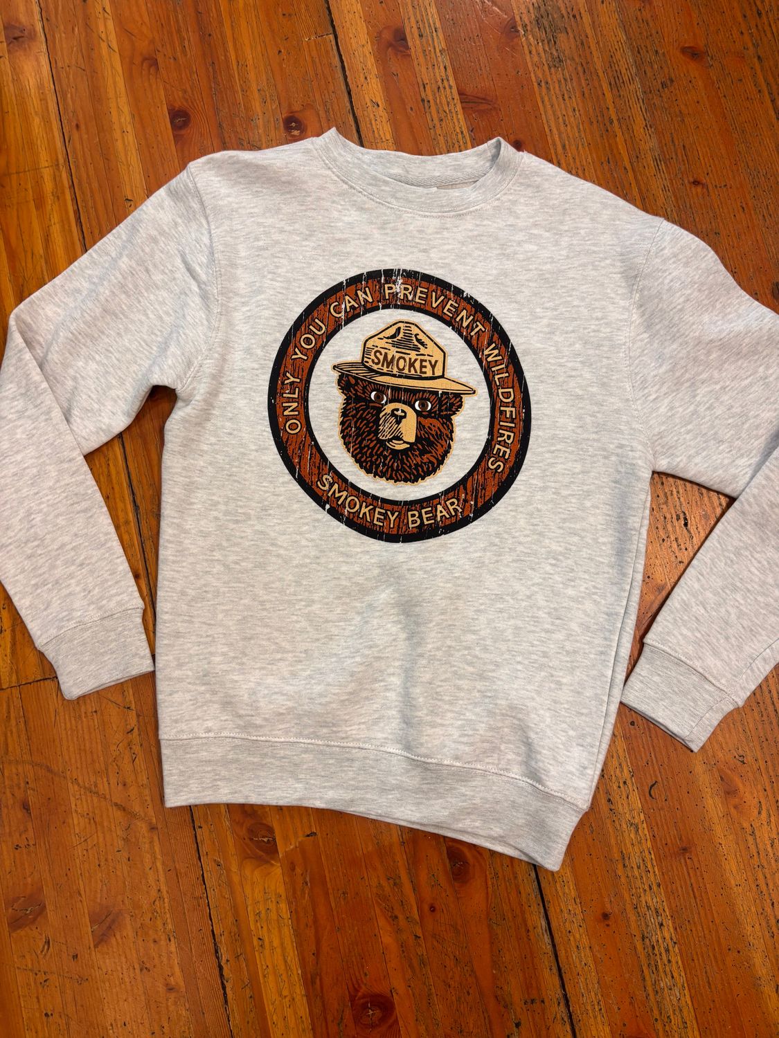 Smokey Woodgrain Circle Crewneck Sweatshirt