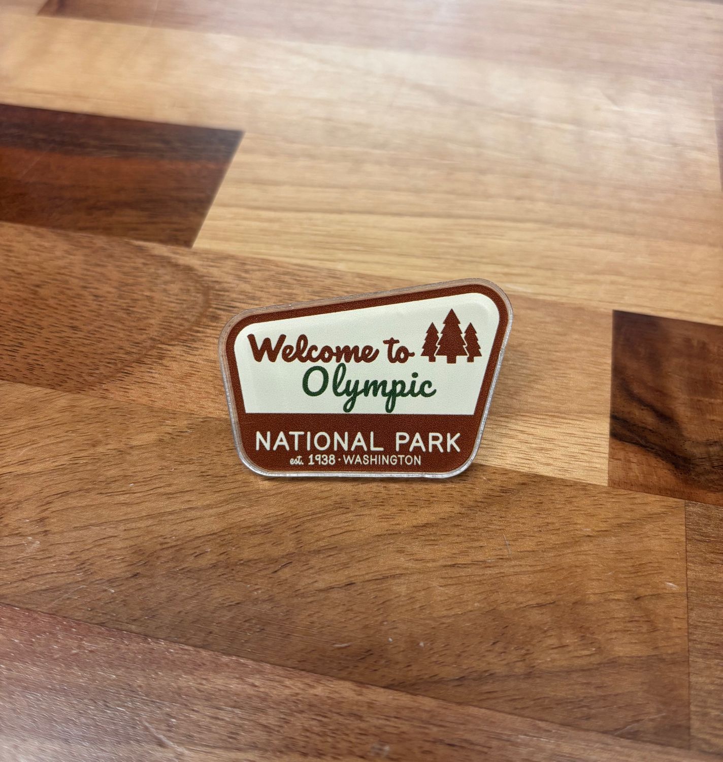 Welcome to Olympic National Park Acrylic Pin