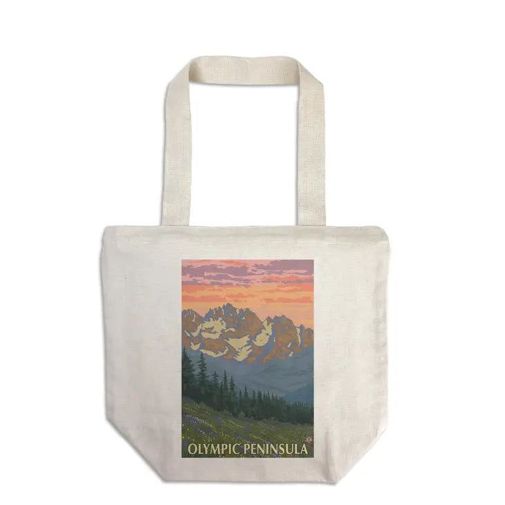 Organic Tote Bag Olympic Peninsula, Spring Flowers