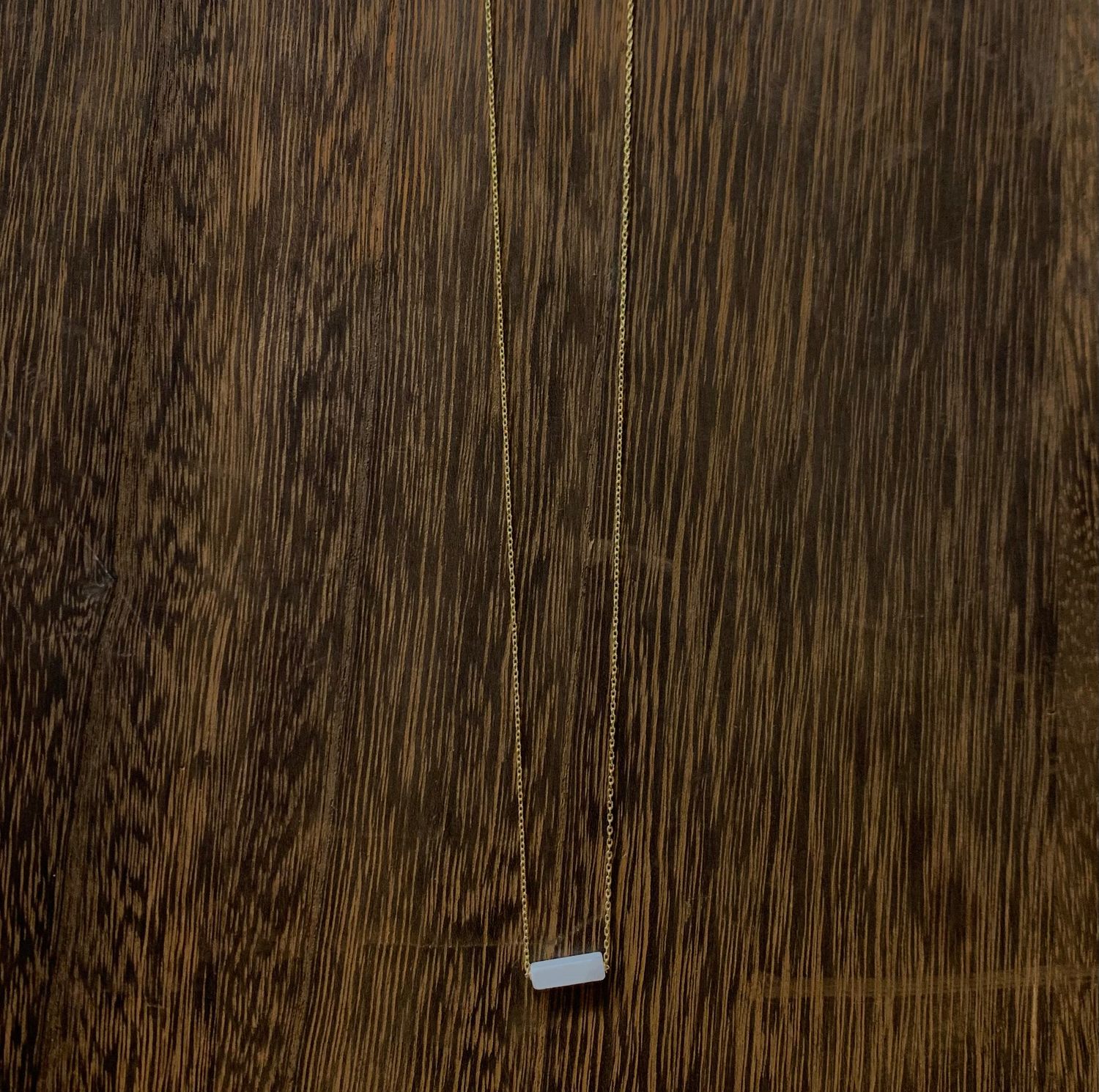 Mini Semiprecious Bar Festoon Necklace - Jade