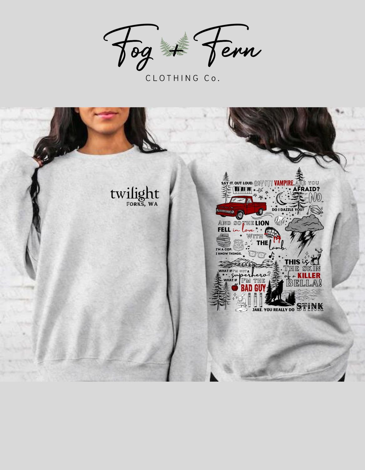 All Things Twilight Design Black Text, Color: Ash Grey, Size: Small, Style: Tee
