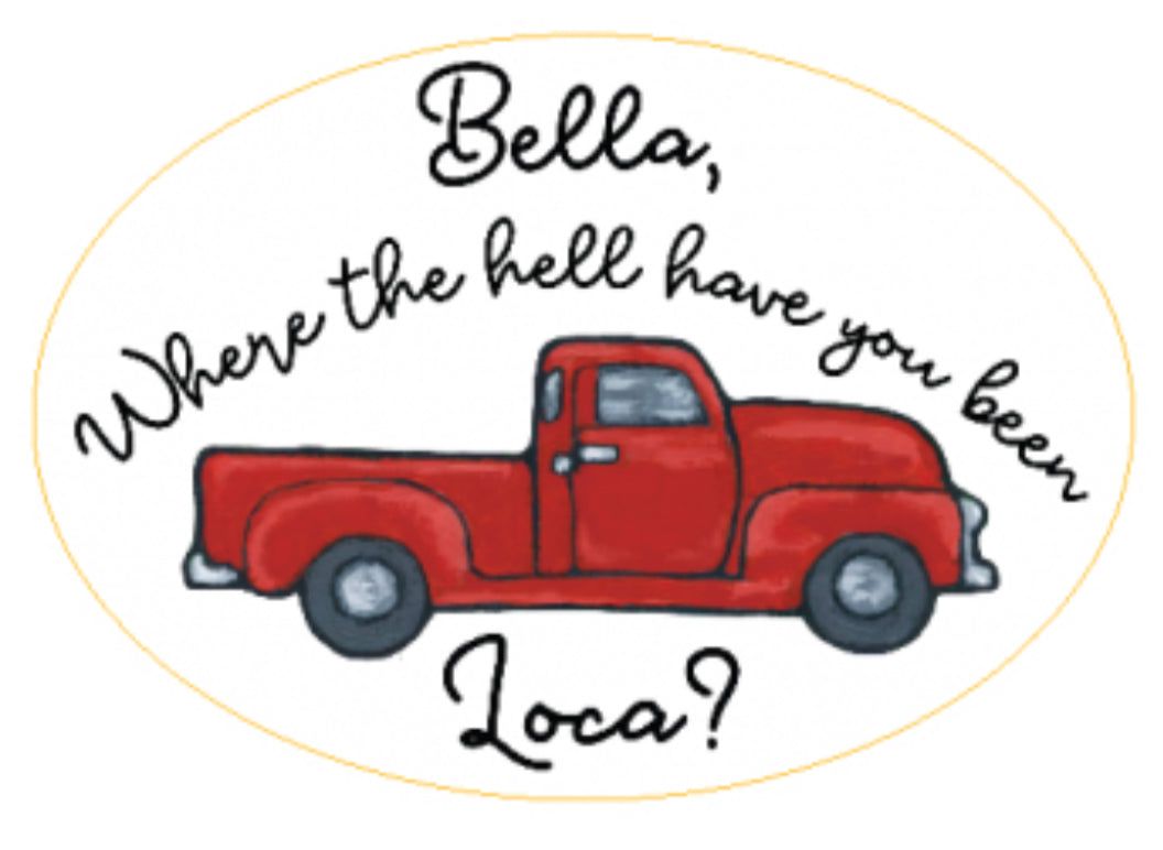 WTHYBLRed Truck Sticker LR