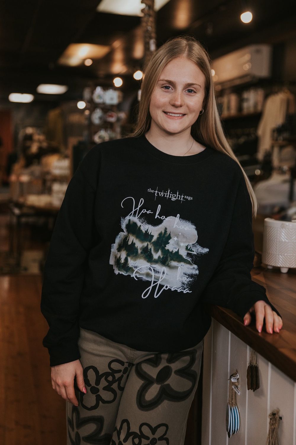 Hoa Hoa Hoa Hoaa Design White Text, Color: Black, Size: Small, Style: T-Shirt