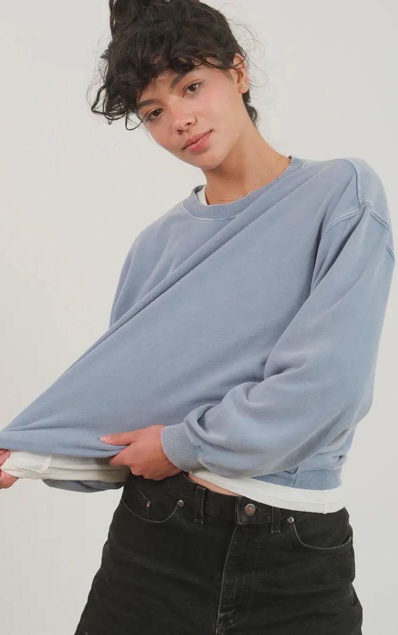 Grey Blue Mineral Wash Sweater