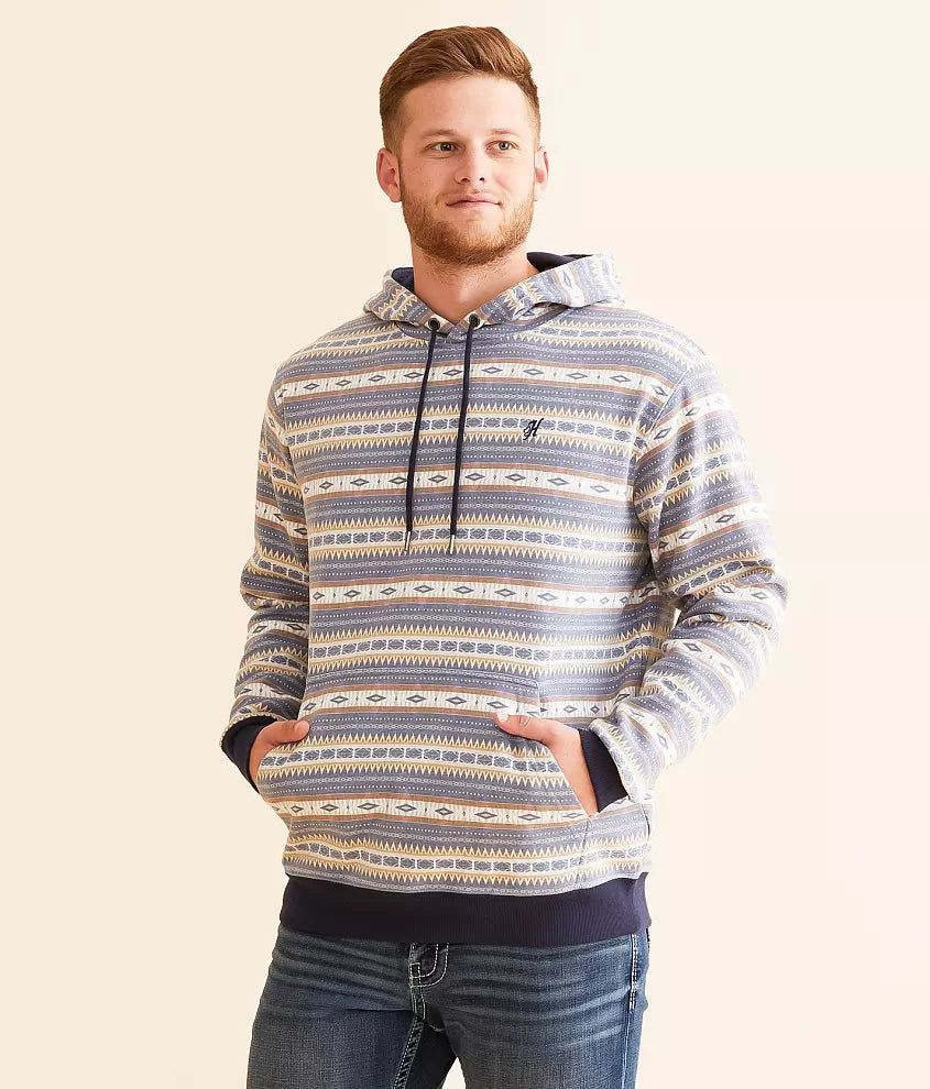 Mesa, Hooey Men’s Blue / Aztec Pattern All Over Hoody with Kangaroo Pocket &amp; Internal Phone Pocket