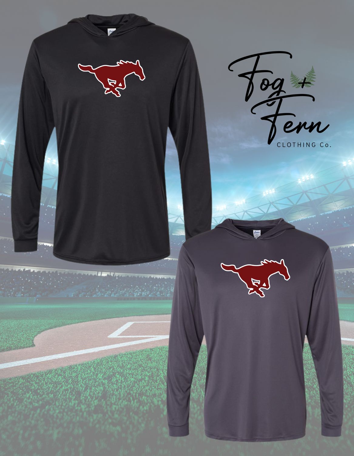 Mustang Logo Hooded UV Protective Pullover (Adult)