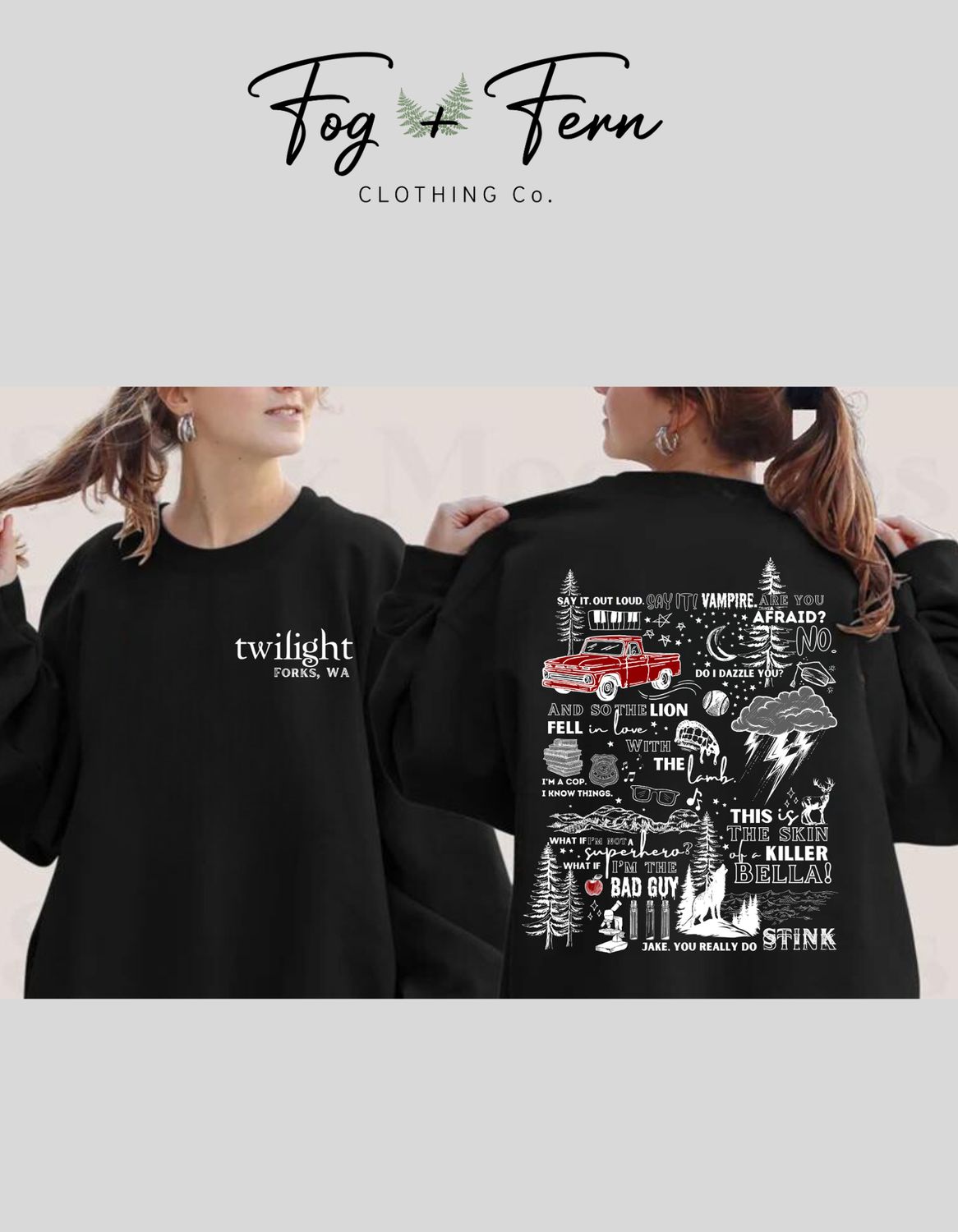 All Things Twilight Design White Text, Color: Black, Size: Small, Style: Tee