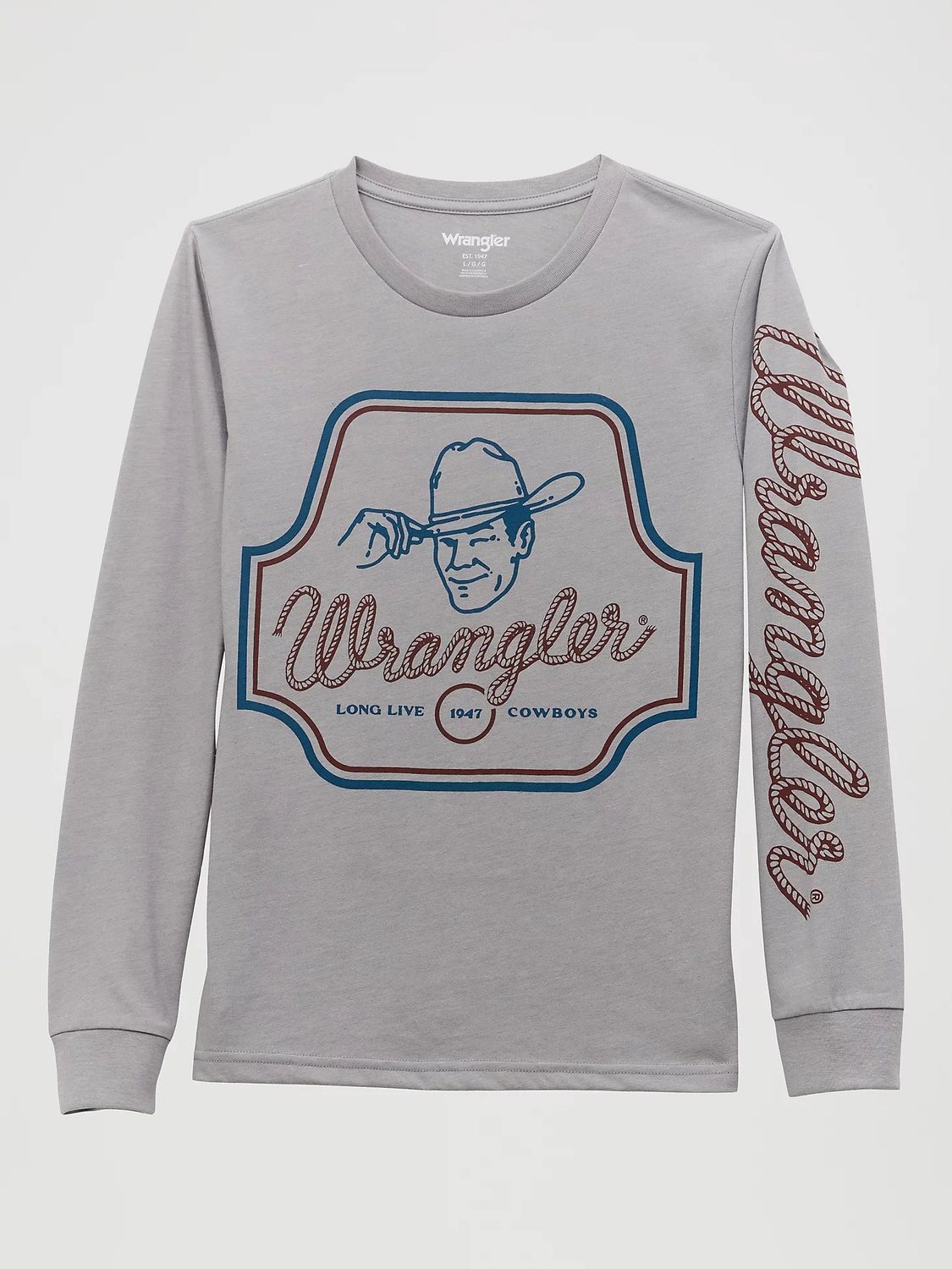 Boy's Long Sleeve Tip of The Hat T-Shirt in Ultimate Gray