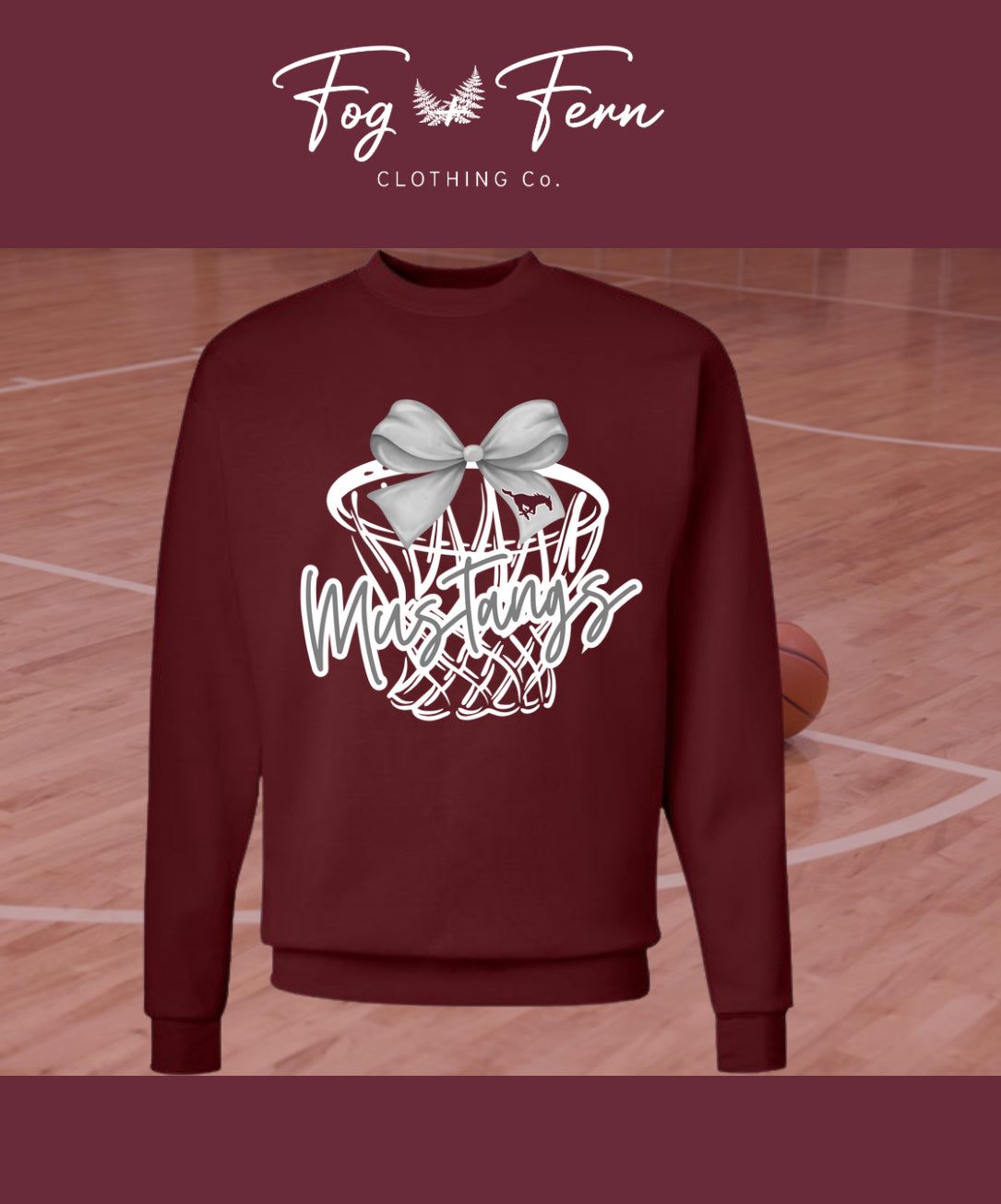 Mustangs Basketball Bow Design - (Adult + Youth)
