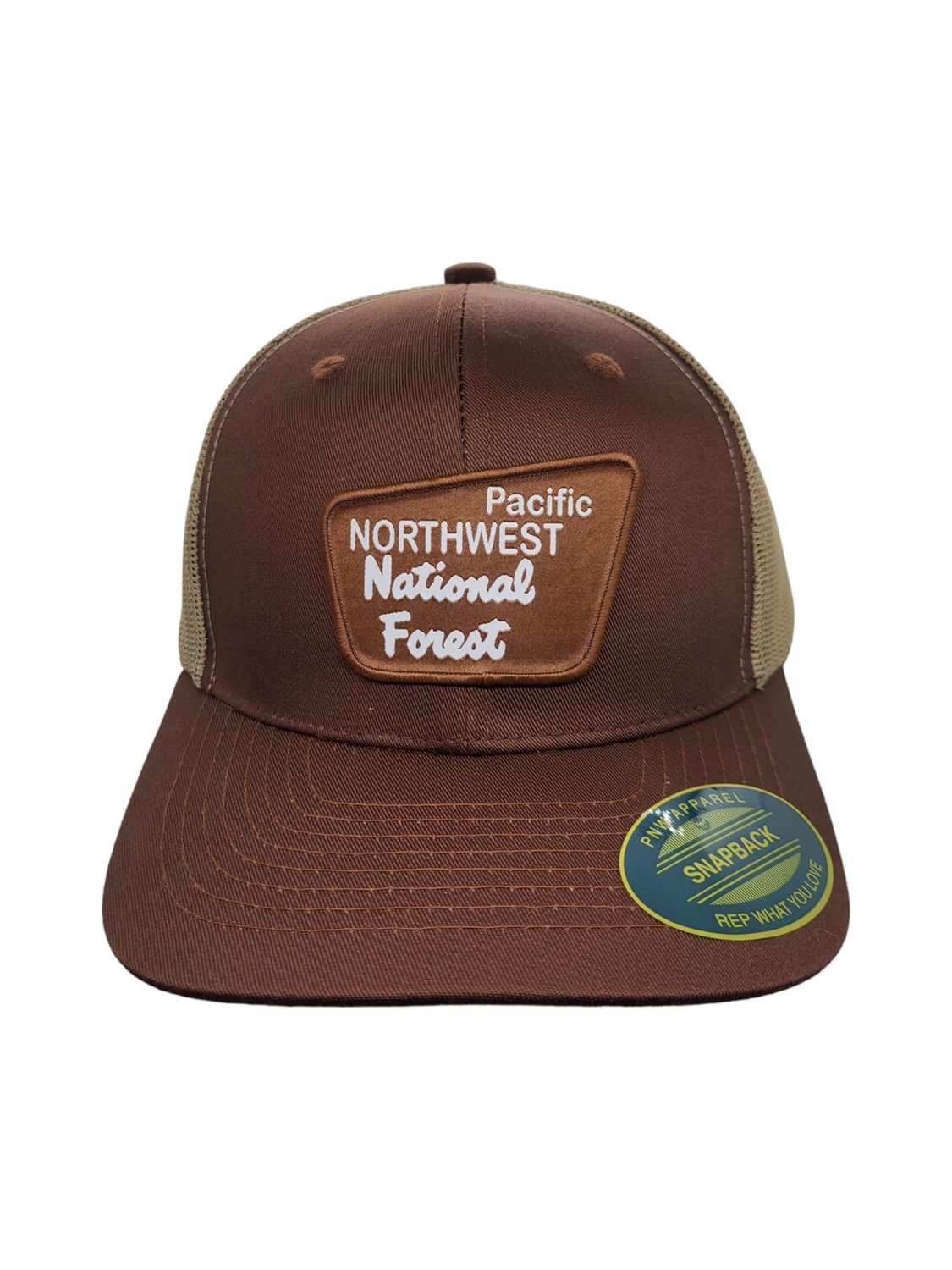 PNW Trucker Hat - National Forest Patch : Brown on Khaki