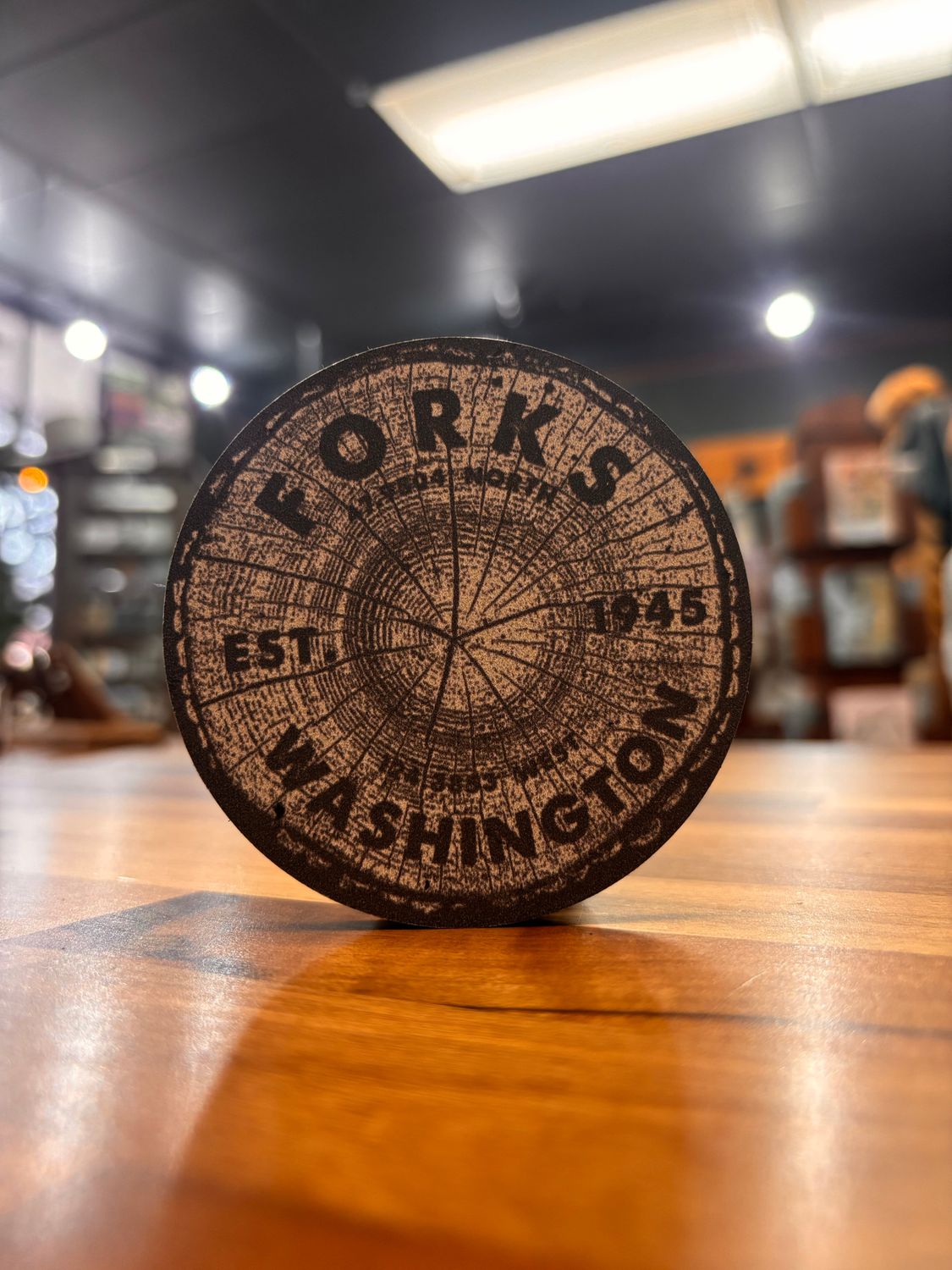 Forks, WA Wood Grain WA Magnet