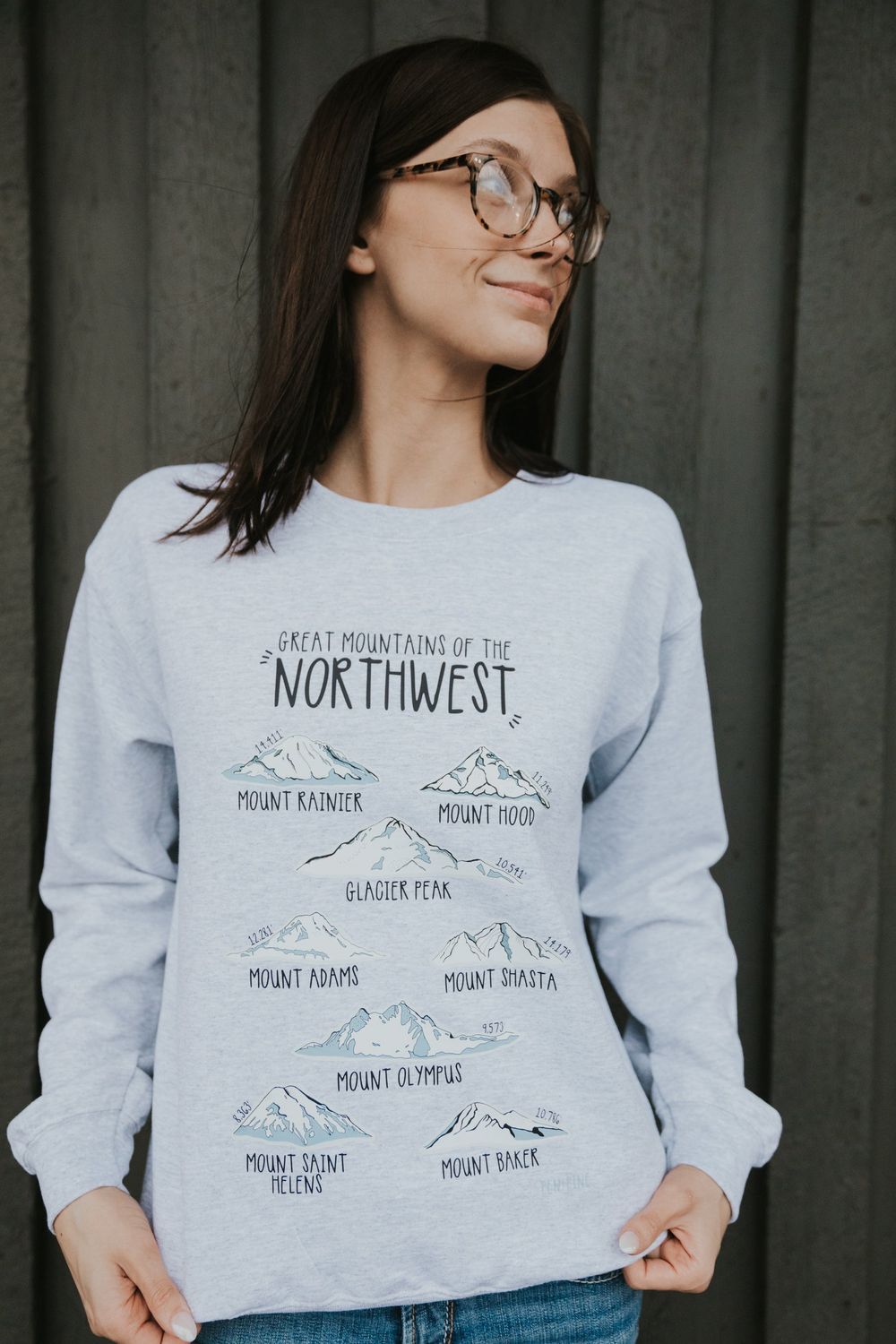 Mountains of the Northwest With Elevations Design