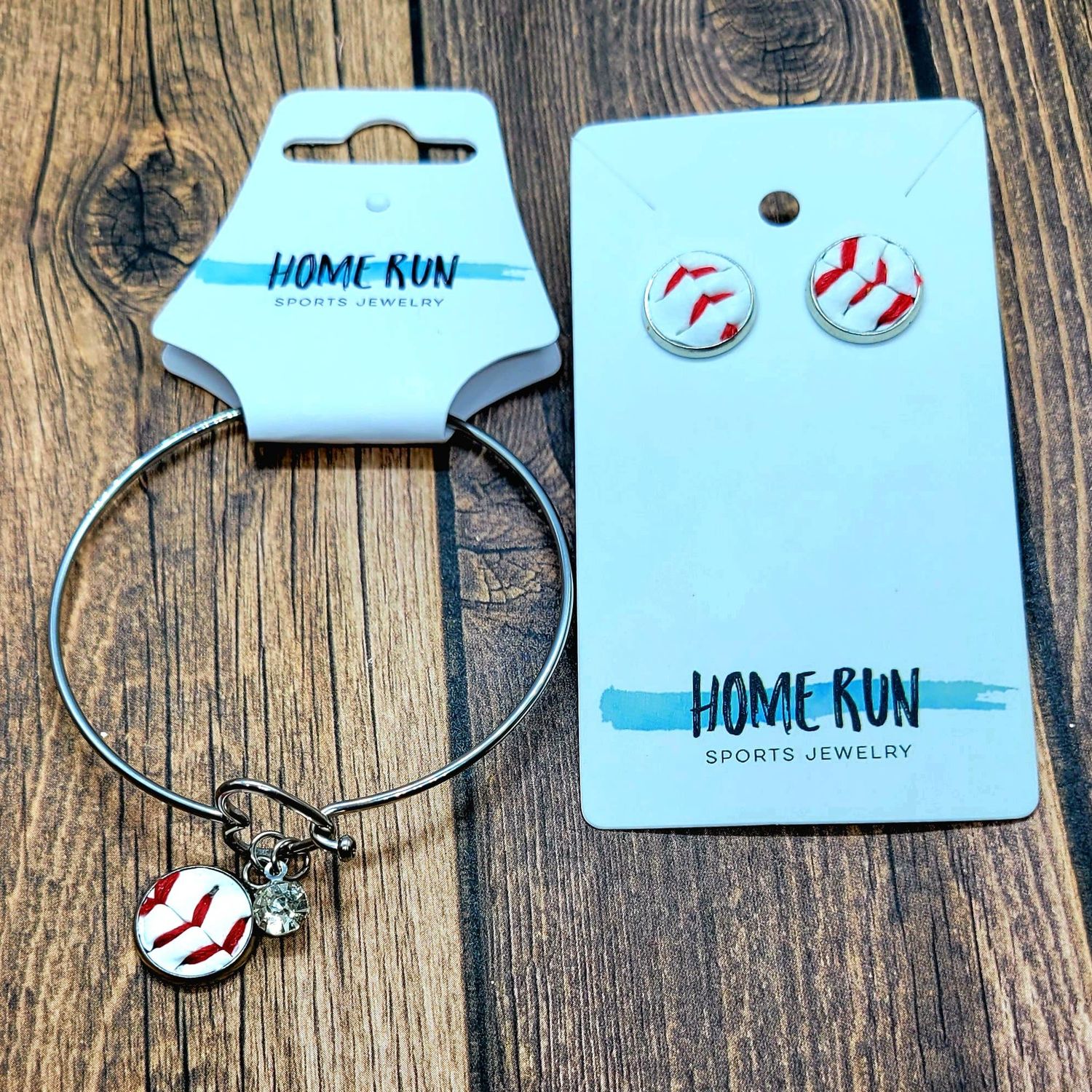 Real Softball Dangle Earrings, Softball and Baseball Studs: Baseball