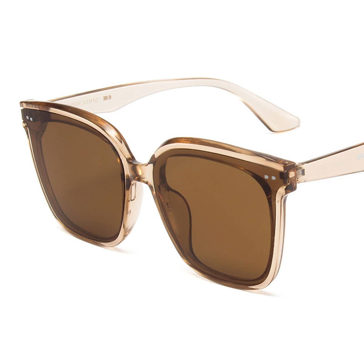 RETRO SUNSCREEN BIG FRAME THIN SUNGLASSES - BROWN