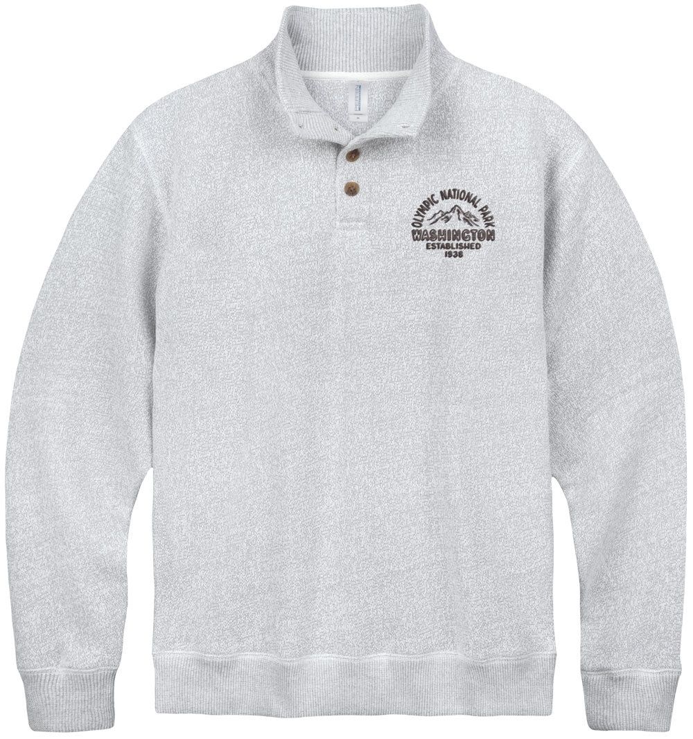 Olympic National Park Embroidered Pullover, Color: Salt N Pepper, Size: Small