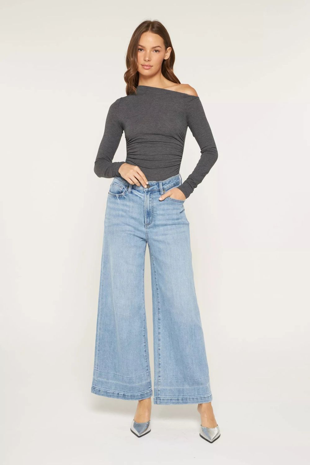 Super High Wide Leg Ankle Denim