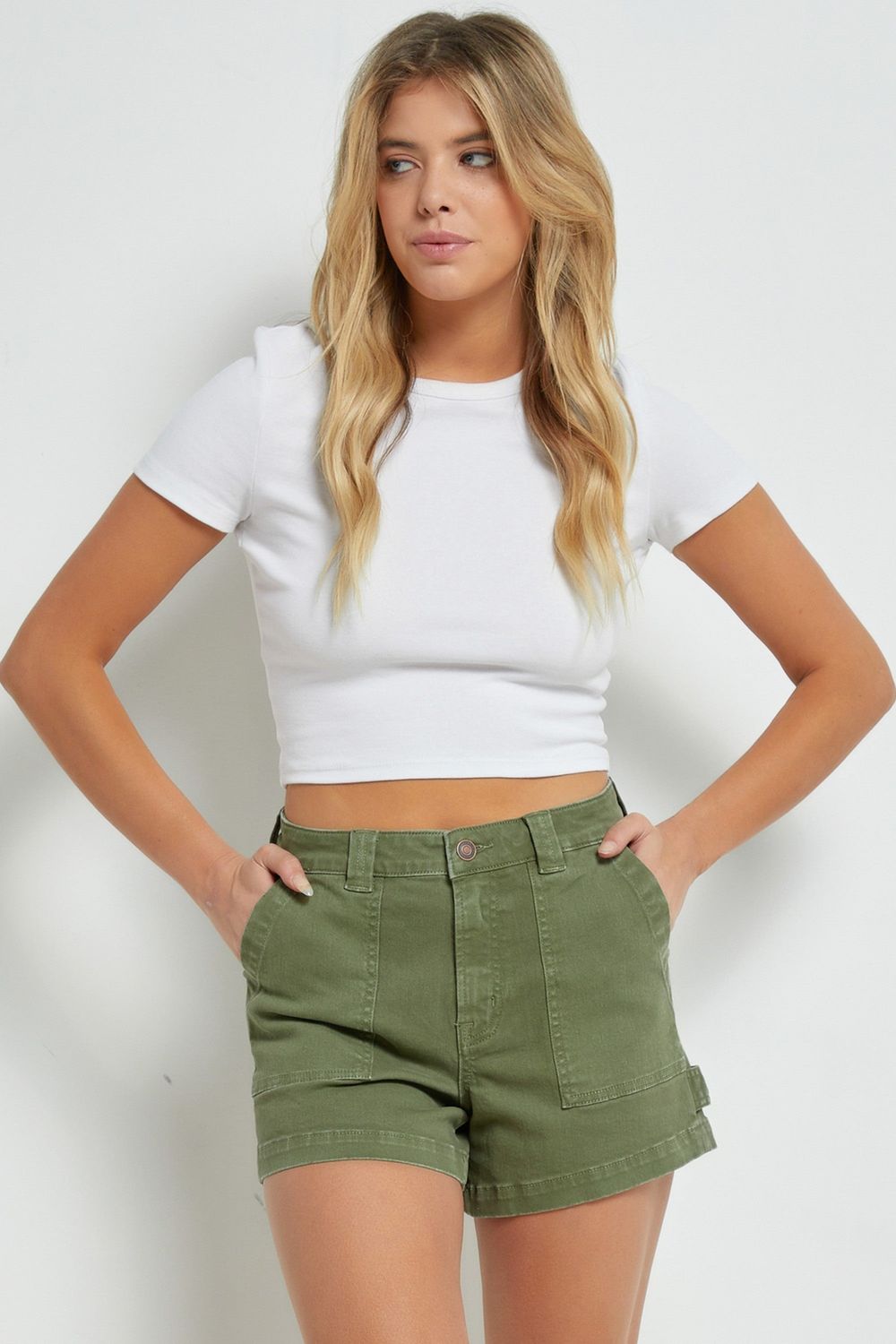 Super High Carpenter Shorts - Olive