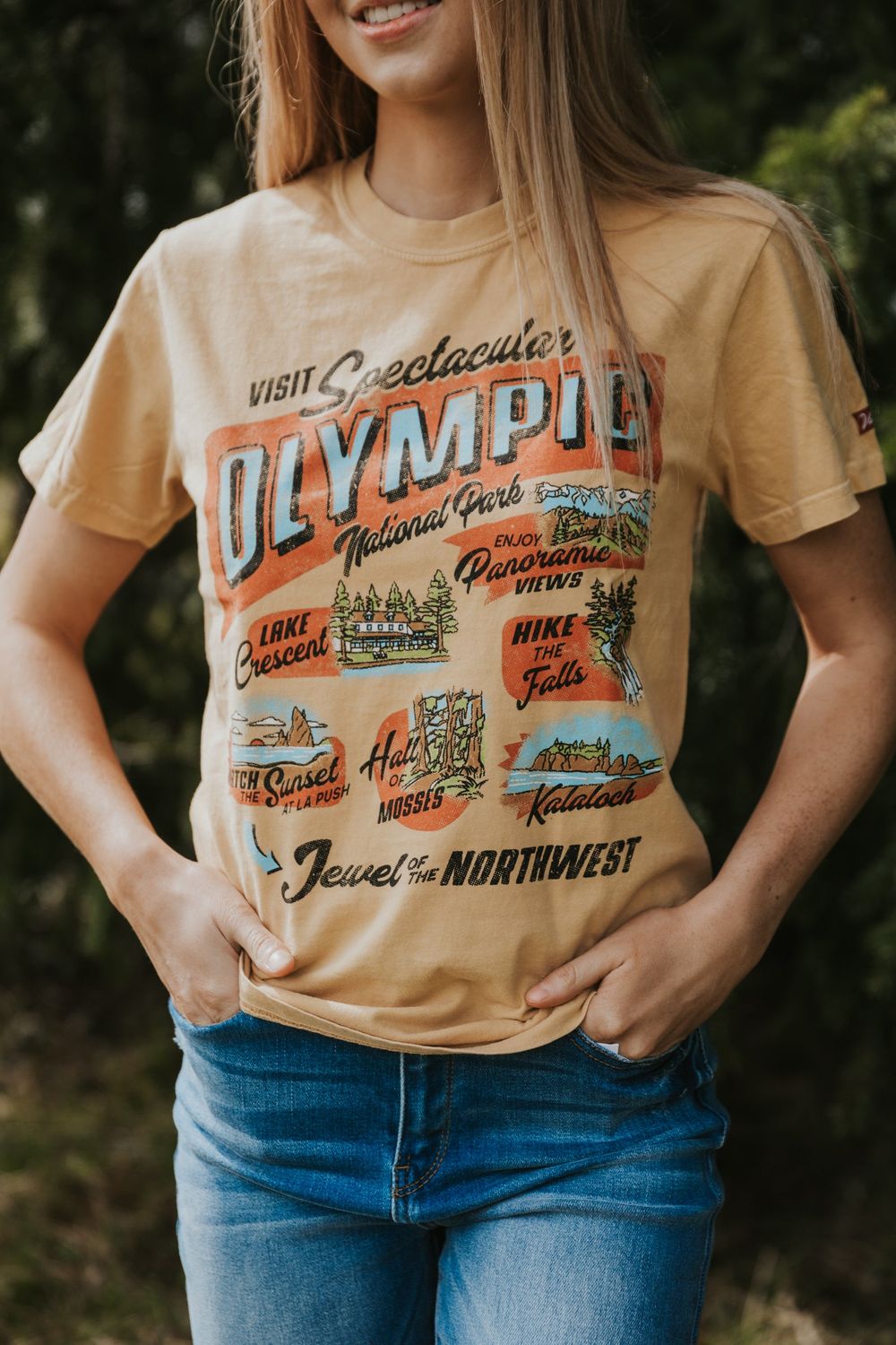 Olympic Guided Tour Graphic Tee, Color: Mustard, Size: Small