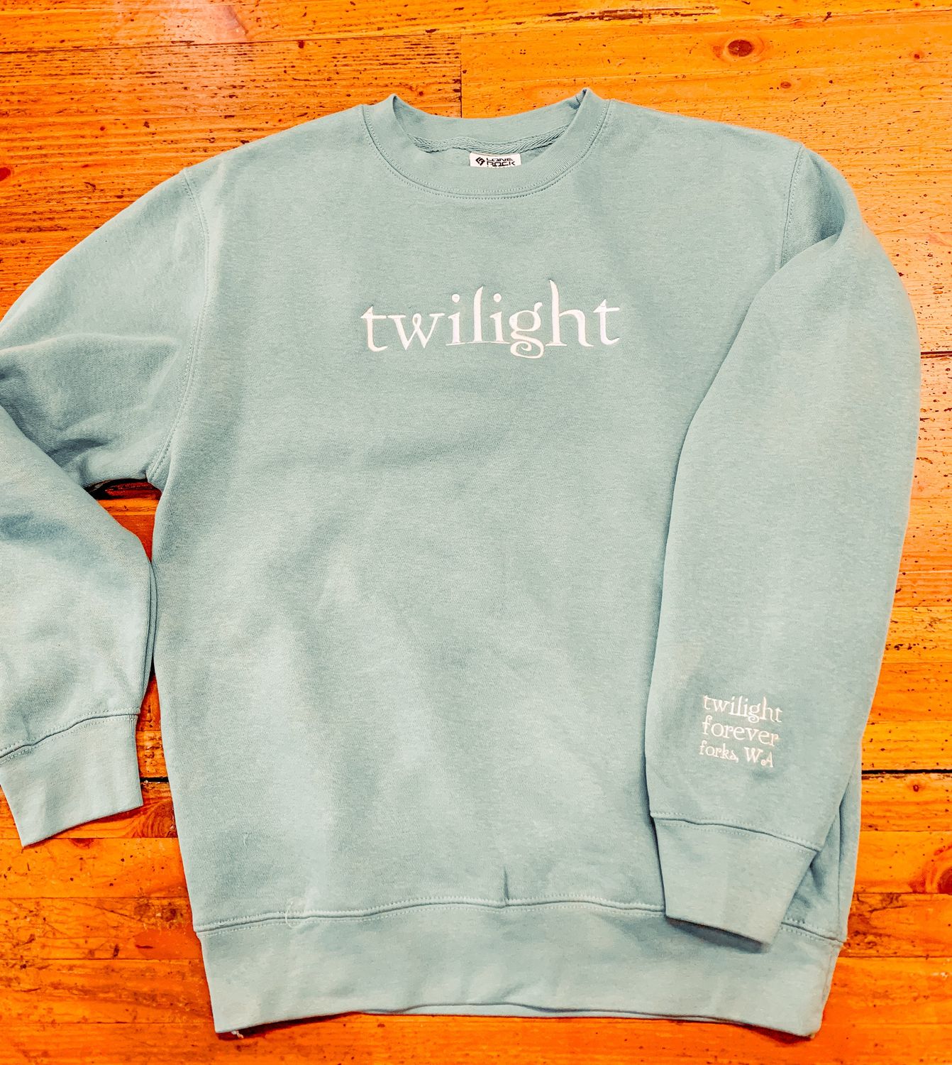 Basil Logo Embroidered Crewneck, Color: Basil with White Thread, Size: Small