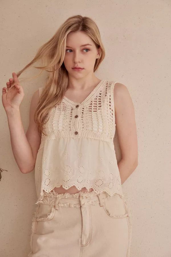 Delicate Crochet Lace Tank Top