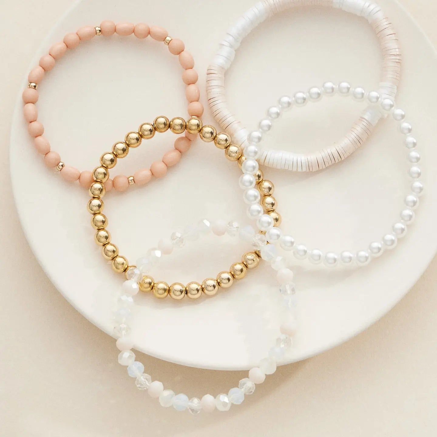 Peach Colored Bracelet Set