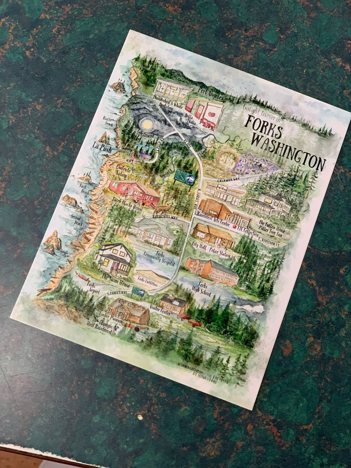 Forks Twilight Map Post Card