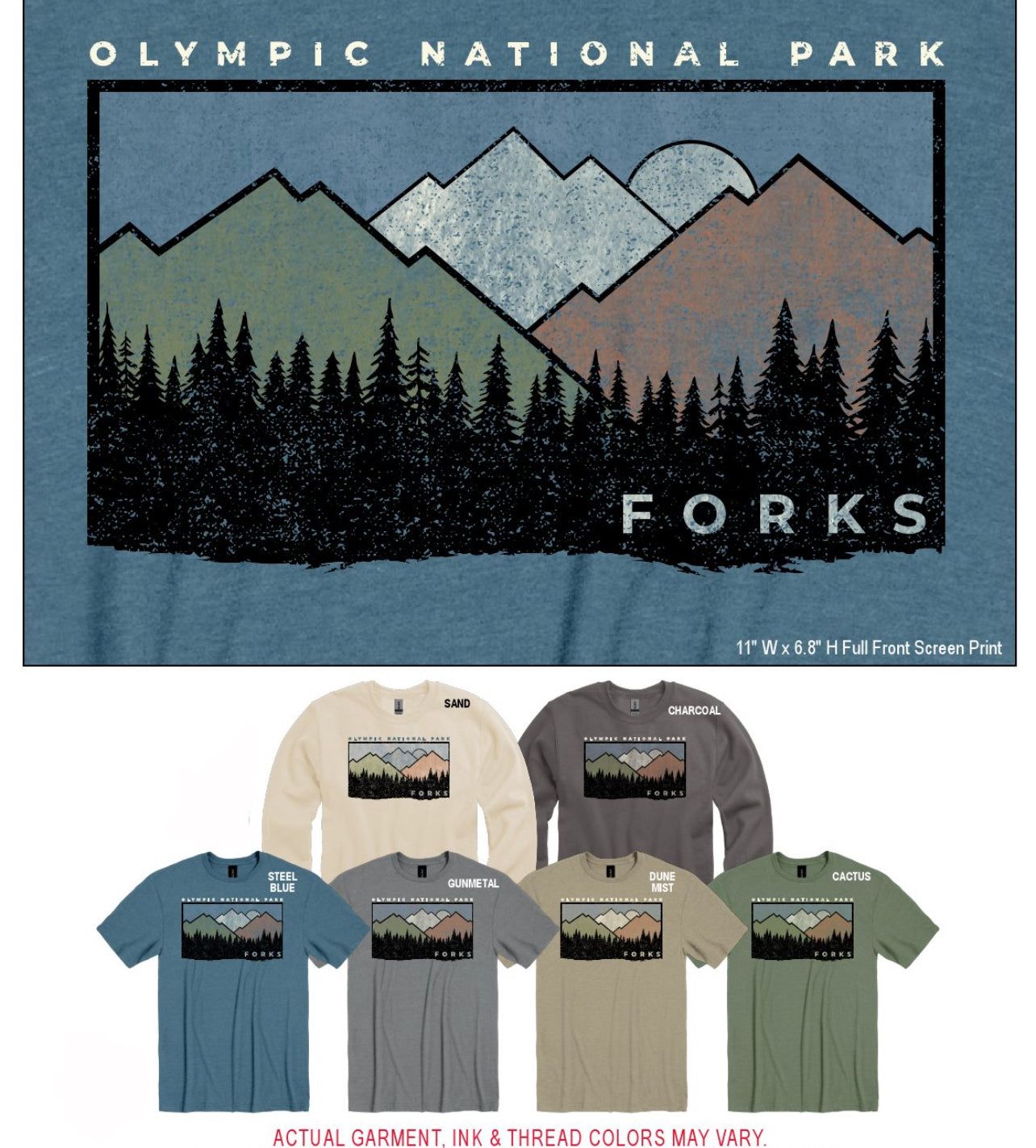 Forks Landscape Graphic Long Sleeve Tee