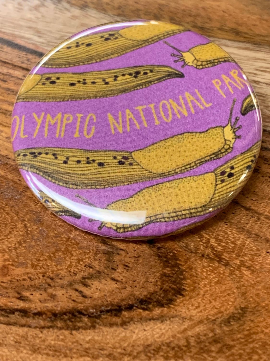 Banana Slug Pinback Button Olympic National Park