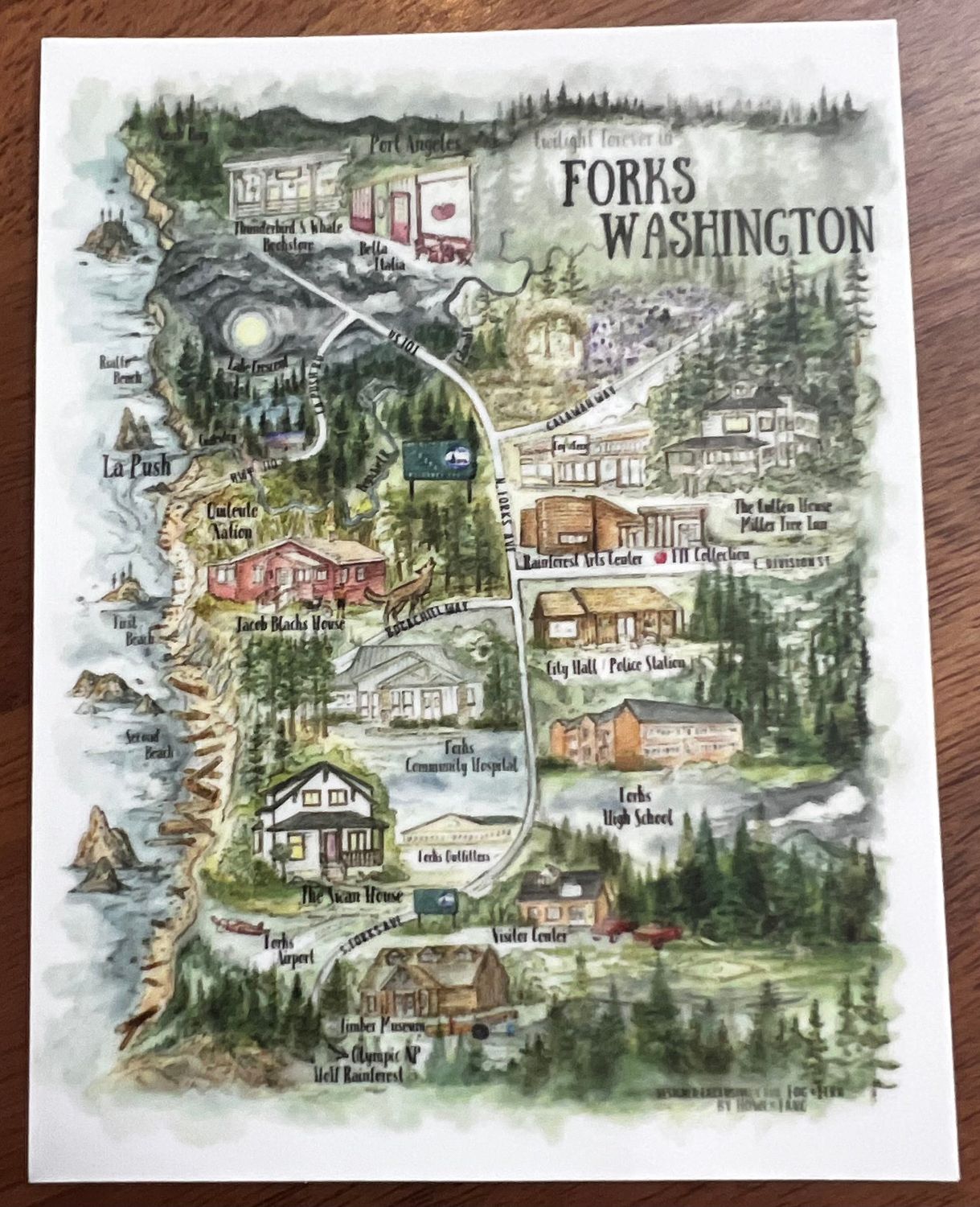 Twilight Forks Map Sticker