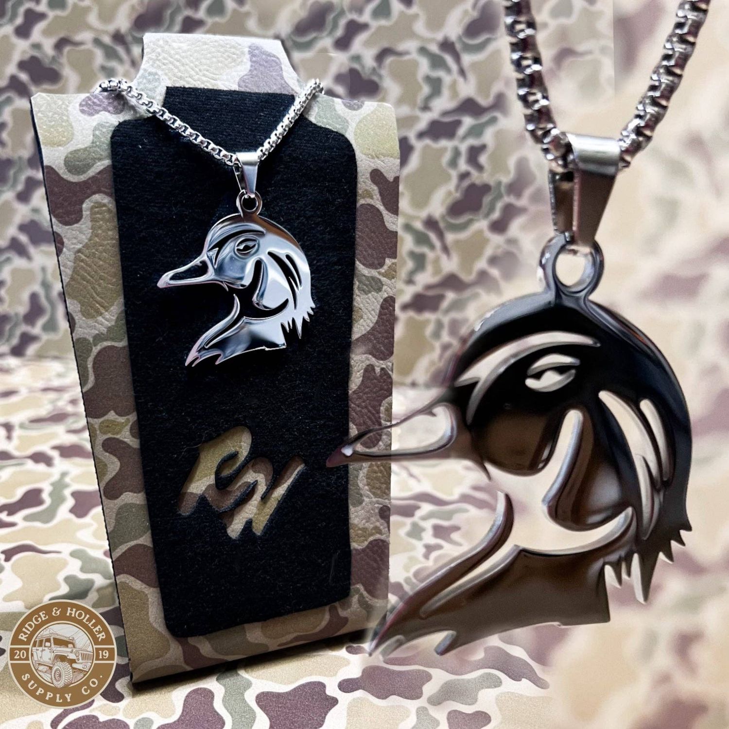 Wood Duck- Stainless Steel Necklace and Pendant: Youth (18")