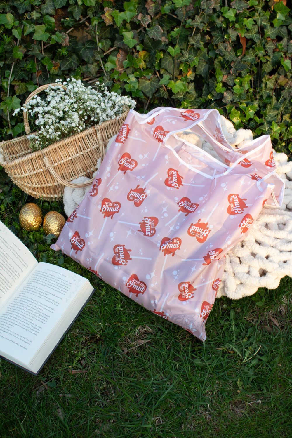 Sucker For Smut | Reusable Bookish Foldable Grocery Tote Bag