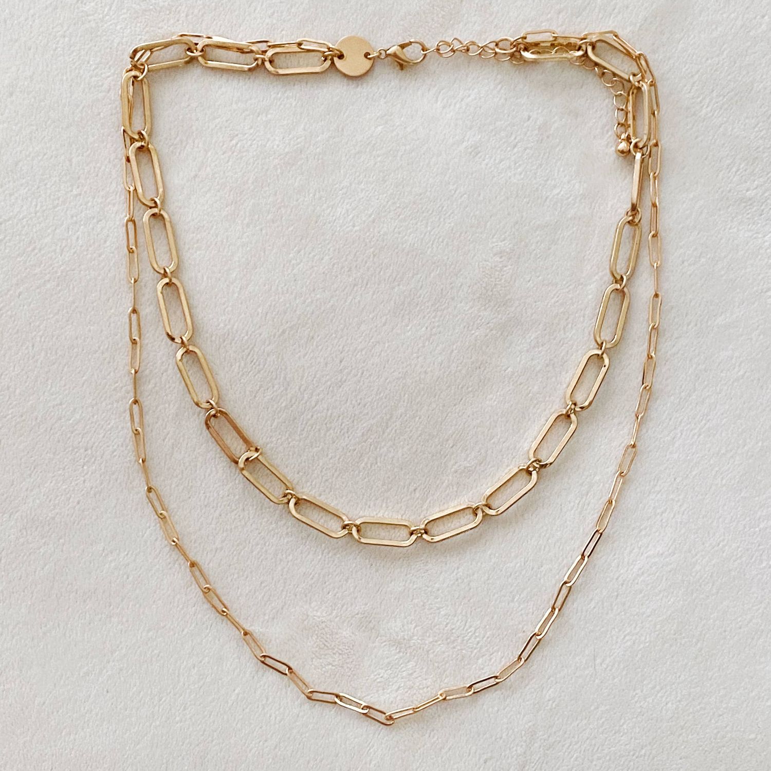 Big &amp; Small Double Chain Link Necklace