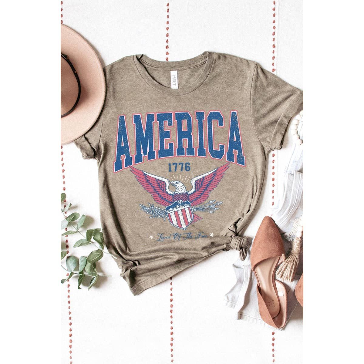 1776 AMERICA MINERAL GRAPHIC TEE: Mineral Taupe